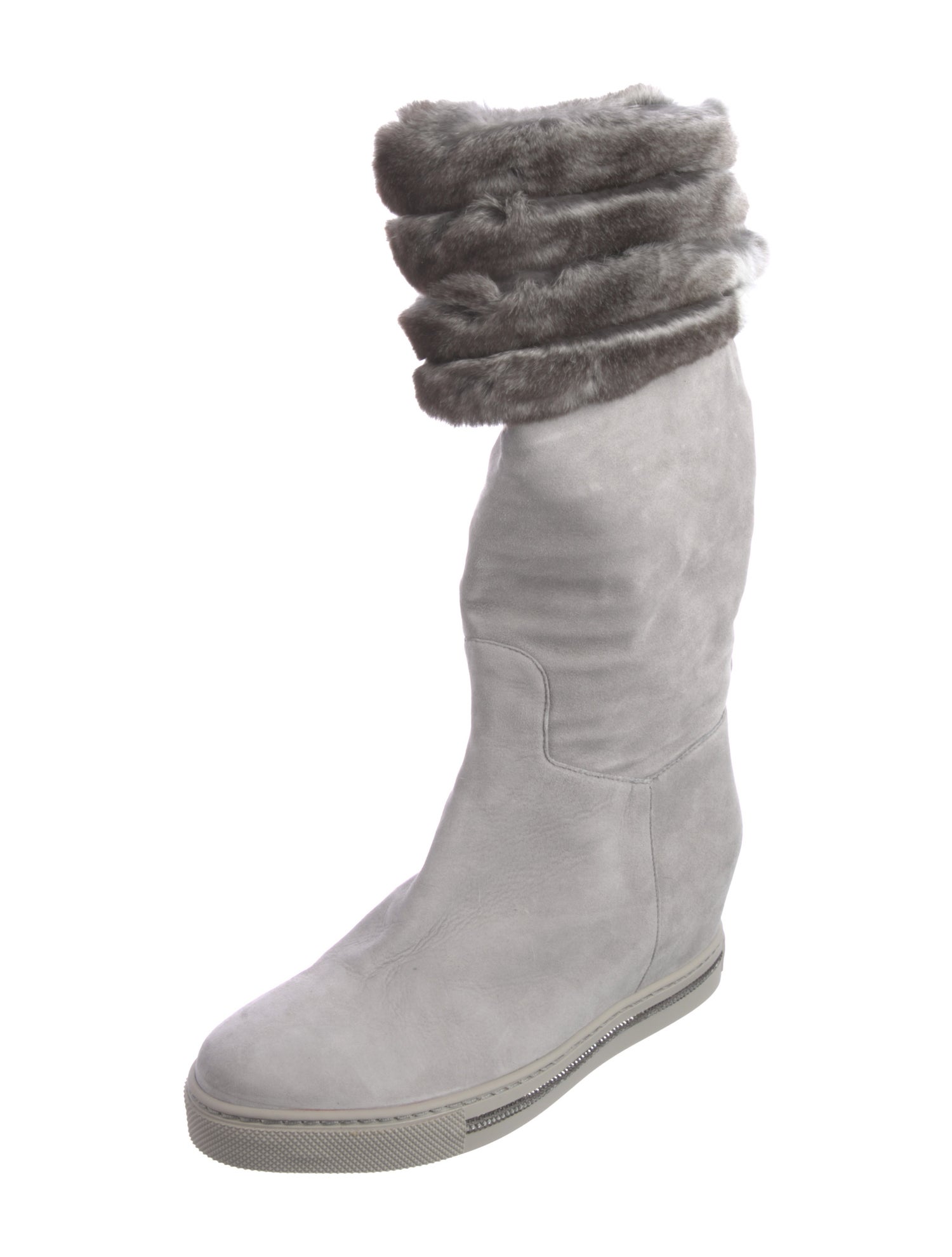 René Caovilla Suede Crystal Embellishments Boots